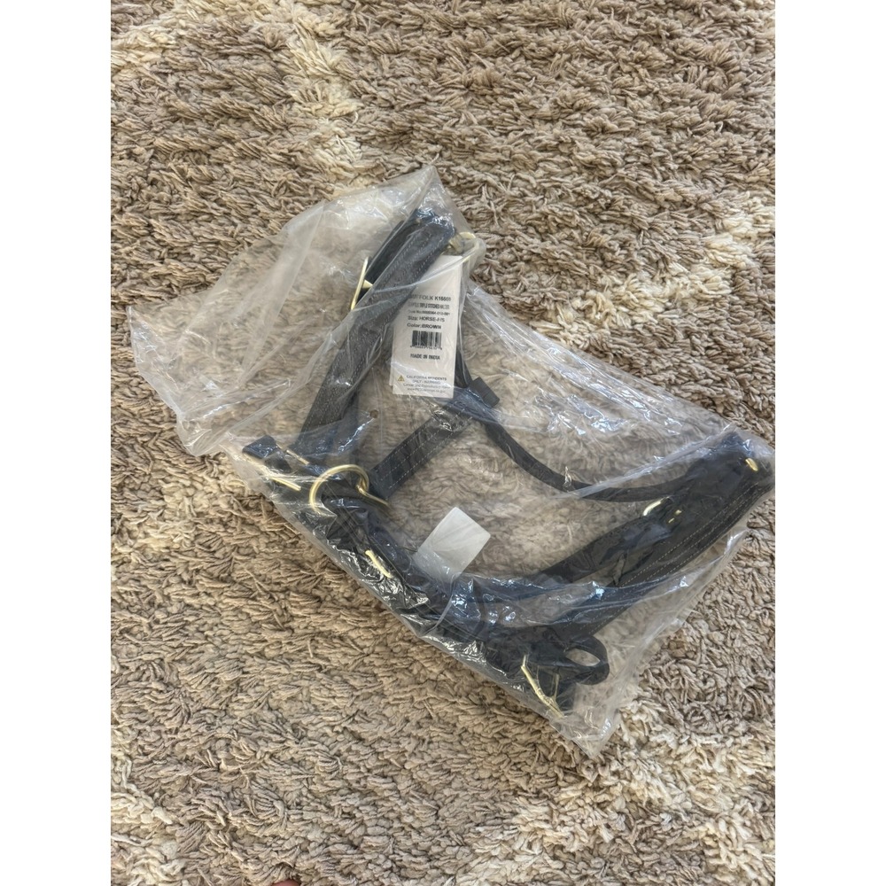 Suffolk Triple Stitched Leather Horse Halter Brown Full Size New With Tags - Picture 6 of 6